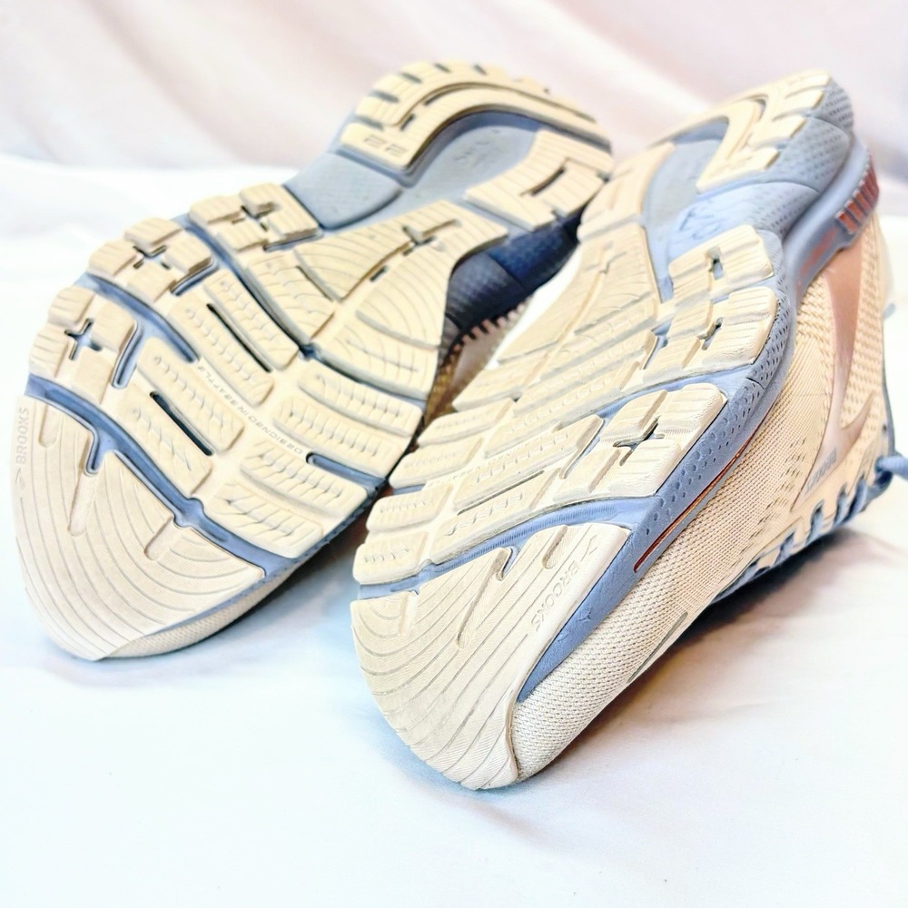 Brooks Adrenaline GTS 22 Shoes Women's Beige Blue Running Sneakers Size 9 - Picture 7 of 16